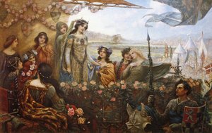 Lancelot y Ginebra de Herbert James Draper